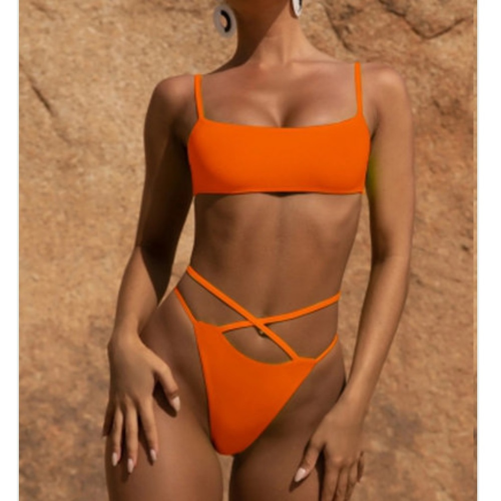 Orange criss cross bikini New Size Medium